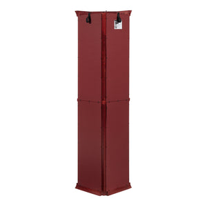 English Elm Lighted Corner Curio Cabinet - Elegant Glass Display With Adjustable Shelves & Ambient Lighting In Cherry W1758P300138