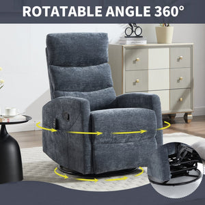 English Elm Heat Massage Rocker Swivel Recliner Chair Fabric Upholstery Living Room Comfort W3224P322248