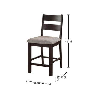 English Elm Dining Chairs Set of 2 Espresso Frame with Light Gray Padded Fabric Seats Ladder Back Transitional Dining B011P291549