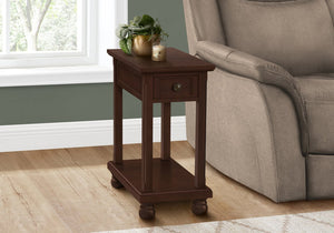 English Elm Accent Table Narrow Nightstand with Drawer and Shelf, Traditional Dark Brown Veneer, Space-Saving End Table 24.25"H Espresso 25 L x 15 W x 9 H B2710P219476