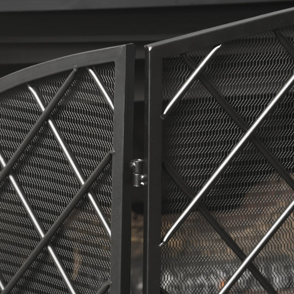 English Elm Christopher Knight Home® - FIRE Amiyah 3-Panel Iron Fireplace Screen - Decorative Protective Mesh Shield for Hearth Safety and Style Black 61127.00