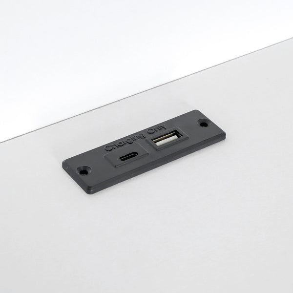 English Elm Twin Daybed with Built-In Shelves, USB Port & Trundle — Solid Pine Frame, Sturdy Storage and Smooth Wheels for Space-Saving Sleep Solutions White GX000467AAK