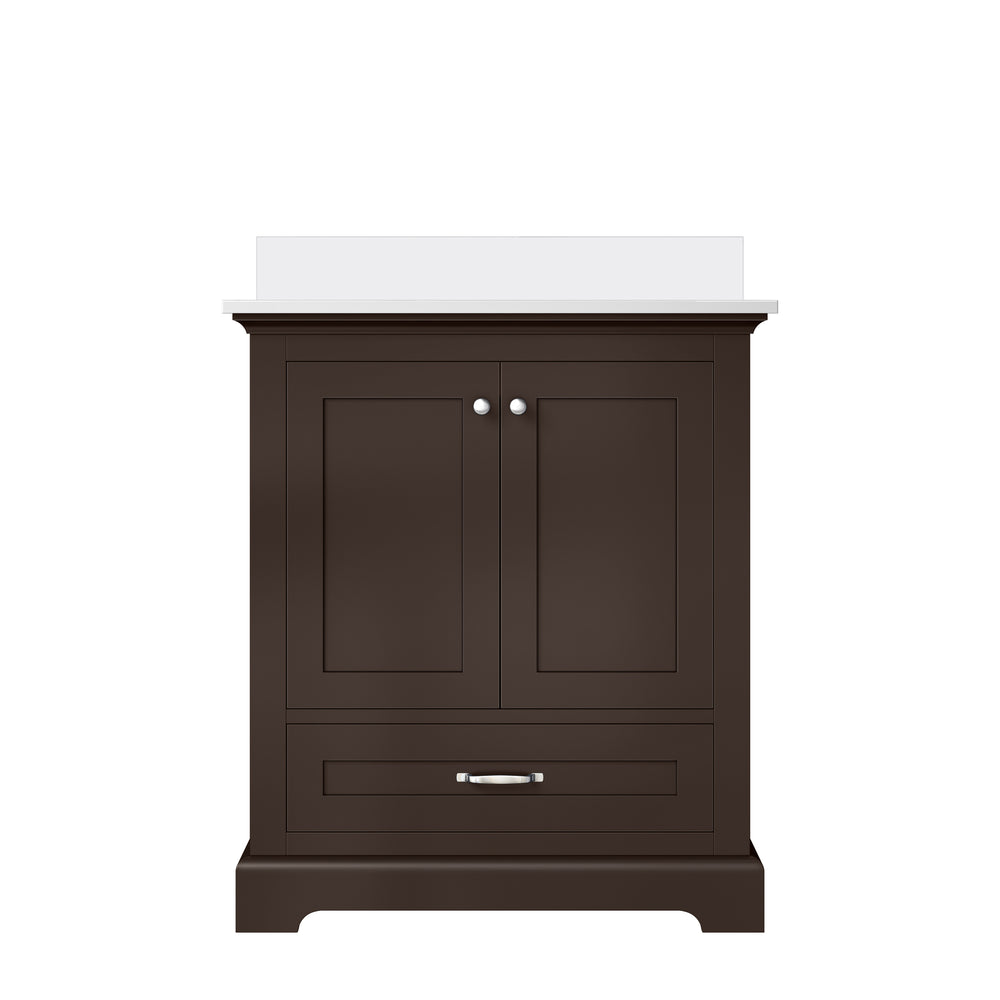 English Elm Espresso 30 in. Single Bath Vanity with Cultured Marble Top, Solid Wood, Soft-Close, Pre-Drilled Faucet B2731P258323