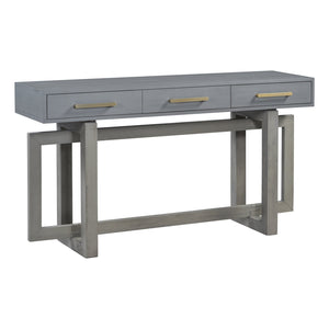 English Elm U_STYLE Elegant Console Table with Three Drawers, Long Slim Entryway Table for Hallway & Foyer Storage Antique Gray N711P175776E