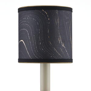 Marble Artisanal Drum Chandelier Shade - Handmade Contemporary Design with Grosgrain Ribbon Accents