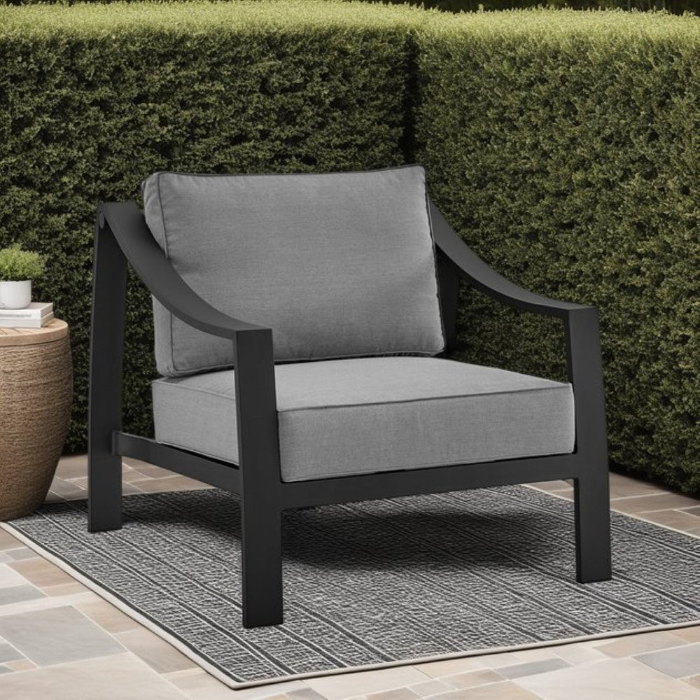 English Elm Koda Powder-coated Aluminum Outdoor Accent Chair with Weather-resistant Foam Cushions B2736P464810