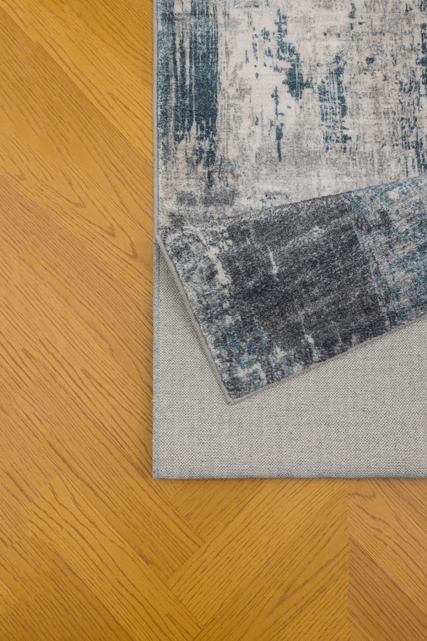 English Elm Crystal Abstract Modern Low Pile Area Rug for Living Room Entryway and High Traffic Spaces Blue B186P479412