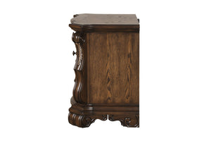 English Elm Traditional Dark Brown Nightstand Oak Veneer Dovetail Drawers Usb Charging Bedroom B2741P435896
