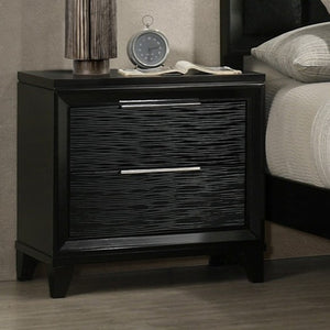 English Elm 1pc White Wood Two-drawer Nightstand Textured Finish Modern Bedroom Storage Piece B2741P486338