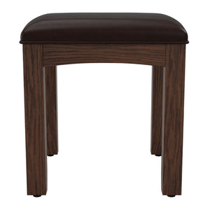 OSP Home Furnishings Modern Mission Bench for Vanity Vintage Oak