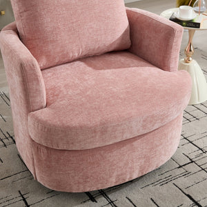 English Elm swivel Chenille Upholstered Office Chair with Metal Turntable, Breathable Durable Wood Frame for Comfort and Style Pink W2120P322756