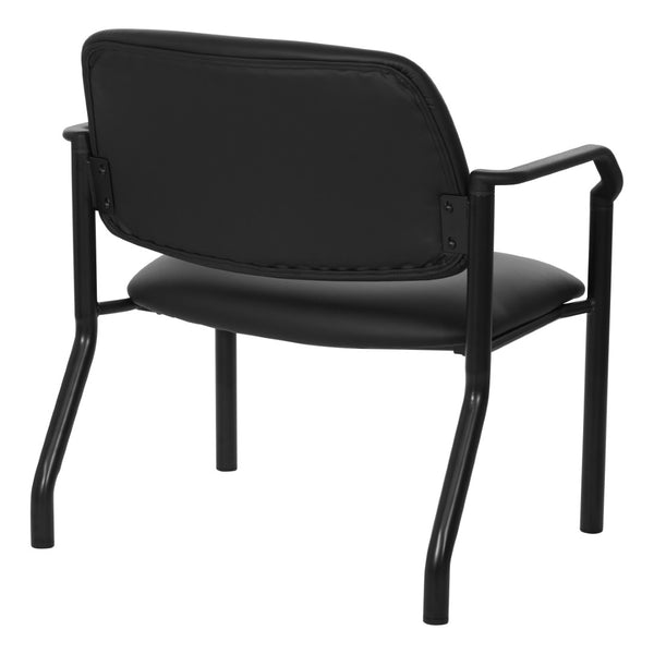 OSP Home Furnishings Big and Tall Guest Chair with Reinforced Metal Frame for Office or Reception Seating 55051B-R107