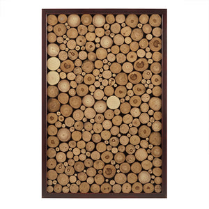 INK+IVY Topi Modern/Contemporary Natural Wood Slice Mosaic Wall Decor IIF22-0039 Natural