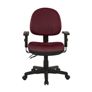 OSP Home Furnishings Sculptured Ergonomic Office Chair with Lumbar Support and Greenguard Certified Padding Wine 8180-298