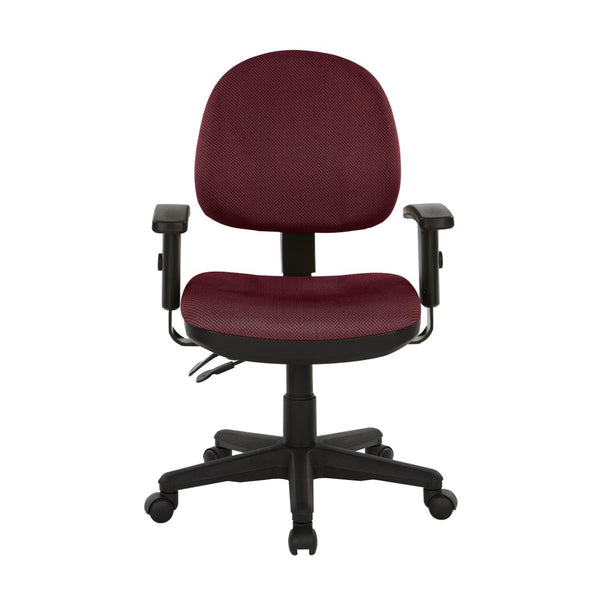 OSP Home Furnishings Sculptured Ergonomic Office Chair with Lumbar Support and Greenguard Certified Padding Wine 8180-298