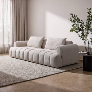English Elm 2ps, Arc Chenille Sectional Sofa with Tufted Back for Apartments and Living Rooms W2664S00079