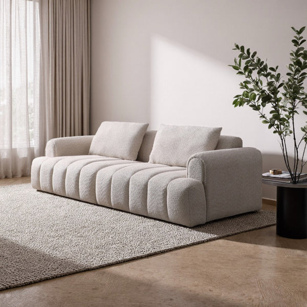English Elm 2ps, Arc Chenille Sectional Sofa with Tufted Back for Apartments and Living Rooms W2664S00079