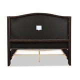 English Elm Marcella Upholstered Shelter Headboard Bed Set, Queen, Deep Brown Performance Velvet