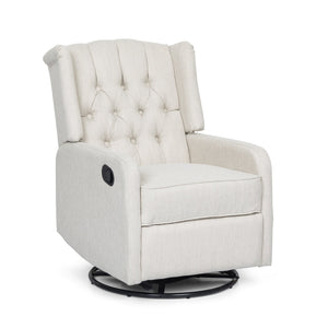English Elm Christopher Knight Home® - Classic Linen Recliner Chair with 360° Swivel and Manual Recline, Durable Frame, Cozy Upholstery Beige 66842.00BGE