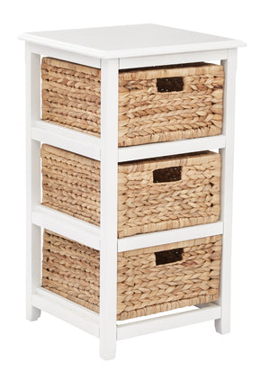 OSP Home Furnishings Seabrook Three-Tier Storage Unit White