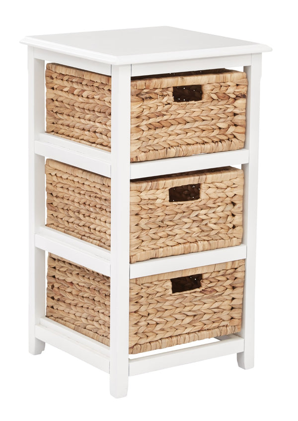 OSP Home Furnishings Seabrook Three-Tier Storage Unit White