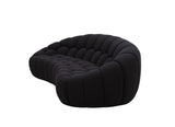 VIG Furniture Divani Casa Yolonda - Modern Curved Black Fabric Sofa Set VGEV-2126C-SET-BLK