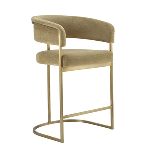 VIG Furniture Modrest Sebastian - Modern Brown Fabric + Antique Brass Counter Chair VGGA-6251CH-C-BRN