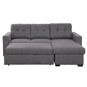 Worldwide Home Furnishings Tyson-r/L/H Convertible Sofa With Chaise, Hydraulic Bed Mechanism & Storage - Perfect For Guests! Charcoal Fabric 700-519ch