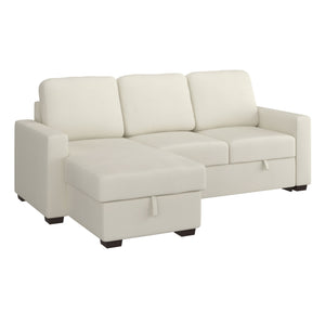 Worldwide Home Furnishings Alfonso-r/L/H Convertible Sofa With Chaise, Storage & Stain-resistant Fabric For Ultimate Comfort Beige Fabric 700-958bg