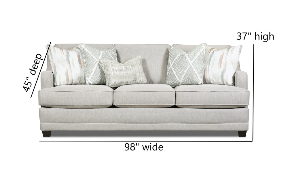 Fusion Charlotte Cremini Sofa – Luxurious Three-seat Design With Plush Comfort And Elegant Style For Living Spaces Green,Grey Sw ,100% Polyester 7000-00kp Charlotte Cremini Sofa