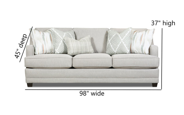 Fusion Charlotte Cremini Sofa – Luxurious Three-seat Design With Plush Comfort And Elegant Style For Living Spaces Green,Grey Sw ,100% Polyester 7000-00kp Charlotte Cremini Sofa