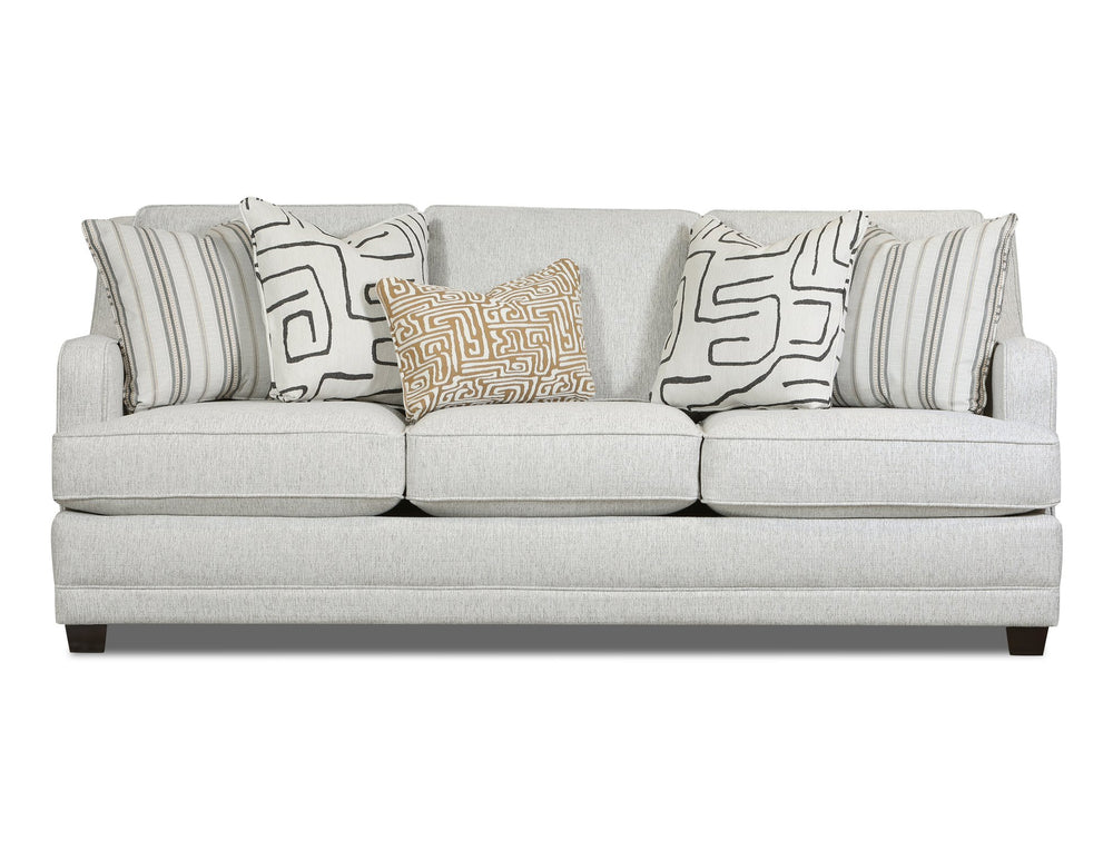 Fusion Durango 3-seat Pewter Sofa In Off White With Plush Pillows – Luxe Living Comfort & Style Off White W ,100% Polypropylene 7000-00kp Durango Pewter Sofa