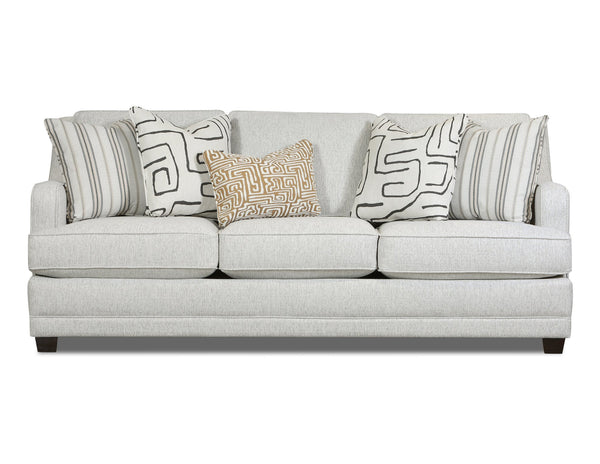 Fusion Durango 3-seat Pewter Sofa In Off White With Plush Pillows – Luxe Living Comfort & Style Off White W ,100% Polypropylene 7000-00kp Durango Pewter Sofa