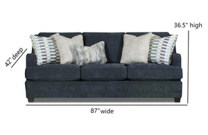 Fusion Elise Ink Sofa: Luxe Living Collection With Comfortable Foam Cushions And Stylish Contrasting Pillows Grey Sw ,100% Polyester 7000-00kp Elise Ink Sofa