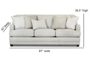 Fusion Hogan Cotton Sofa - Luxe Living Collection With Plush Comfort, Reversible Cushions & Elegant Design Off White Ws ,73% Polypropylene 27% Polyester 7000-00kp Hogan Cotton Sofa