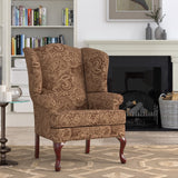 Comfort Pointe Paisley Coco Wing Back Chair Cherry Finish