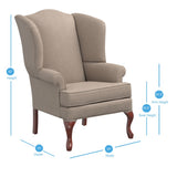 Erin Beige Wing Back Chair