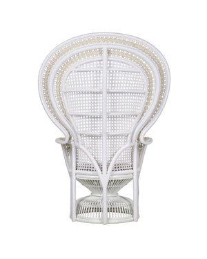 Currey & Company Emanuelle Peacock Fan Back Accent Chair Rattan Frame with Woven Rope Boho Appeal 7000-1072