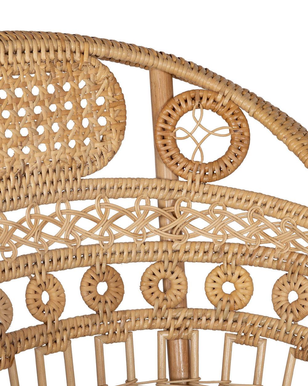 Currey & Company Eugenie Bent Rattan Accent Chair with Woven Cane Seat and Linen Cotton Cushion 7000-1082
