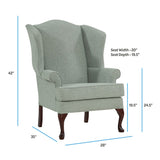 Comfort Pointe Crawford Cadet Wing Back Chair Cherry Finish