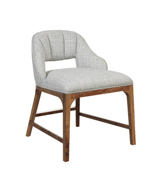 Currey & Company Inga Compact Accent Chair Solid Oak Frame Powder Green Upholstery for Small Spaces 7000-1102
