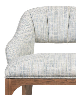 Currey & Company Inga Compact Accent Chair Solid Oak Frame Powder Green Upholstery for Small Spaces 7000-1102