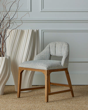 Currey & Company Inga Compact Accent Chair Solid Oak Frame Powder Green Upholstery for Small Spaces 7000-1102