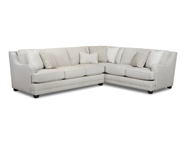 Fusion Hogan Cotton Sectional - Luxe Living Comfort With Stylish Pillows And Reversible Cushions Included Off White Ws ,73% Polypropylene 27% Polyester 7000-31l/33r Hogan Cotton Sectional