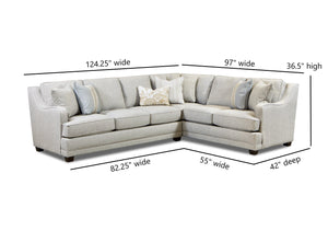 Fusion Limelight Mineral Sectional Sofa - Luxe Living Collection With Contrasting Pillows And Comfort Features Grey Ws ,100% Polypropylene  7000-31l/33r Limelight Sectional