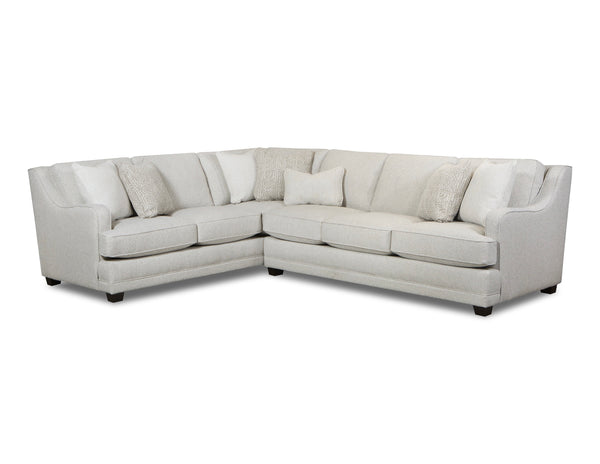 Fusion Hogan Cotton Sectional - Luxe Living Comfort With Stylish Pillows And Reversible Cushions Included Off White Ws ,73% Polypropylene 27% Polyester 7000-31r/33l Hogan Cotton Sectional