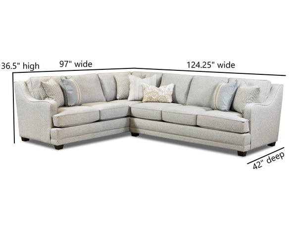 Fusion Limelight Mineral Sectional Sofa - Luxe Living Collection With Contrasting Pillows And Comfort Features Grey Ws ,100% Polypropylene  7000-31r/33l Limelight Sectional
