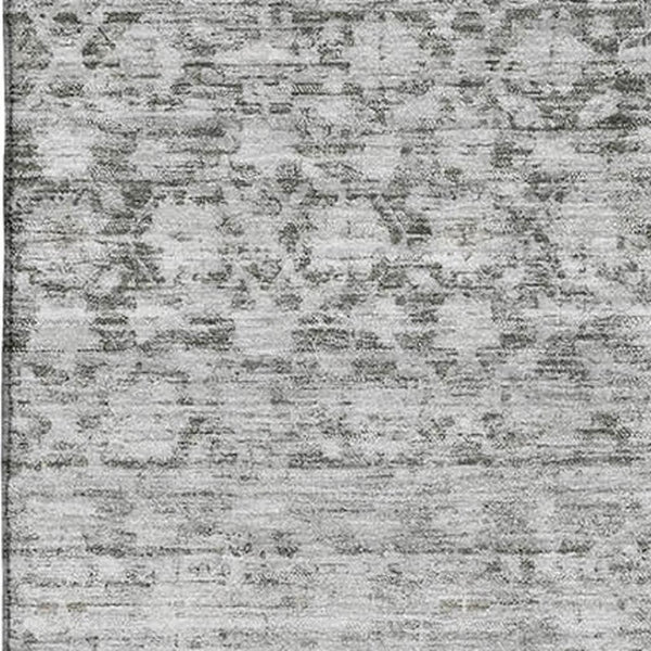 HomeRoots 5' X 8' Gray and Silver Striped Washable Area Rug - Durable, Stylish, UV-Protected for Busy Homes! 700001