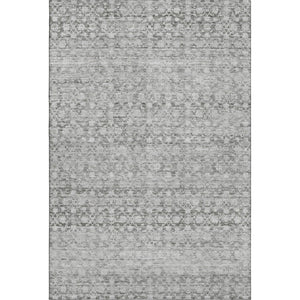 HomeRoots 9' Gray and Silver Striped Washable Area Rug – UV Protected, Durable, and Perfect for Busy Homes! 700004