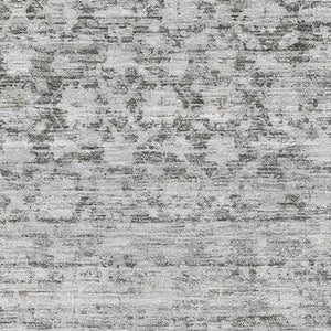 HomeRoots 10' Gray and Silver Striped Washable Area Rug with UV Protection - Durable, Stylish, Easy Care! 700005
